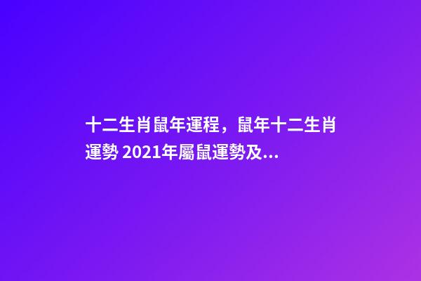 十二生肖鼠年運程，鼠年十二生肖運勢 2021年屬鼠運勢及運程，2021年屬鼠運勢怎樣
